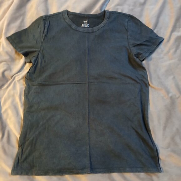 Aerie Women's Dark Grey Crew Neck Short Sleeve Distressed Tee NWT - Picture 1 of 6